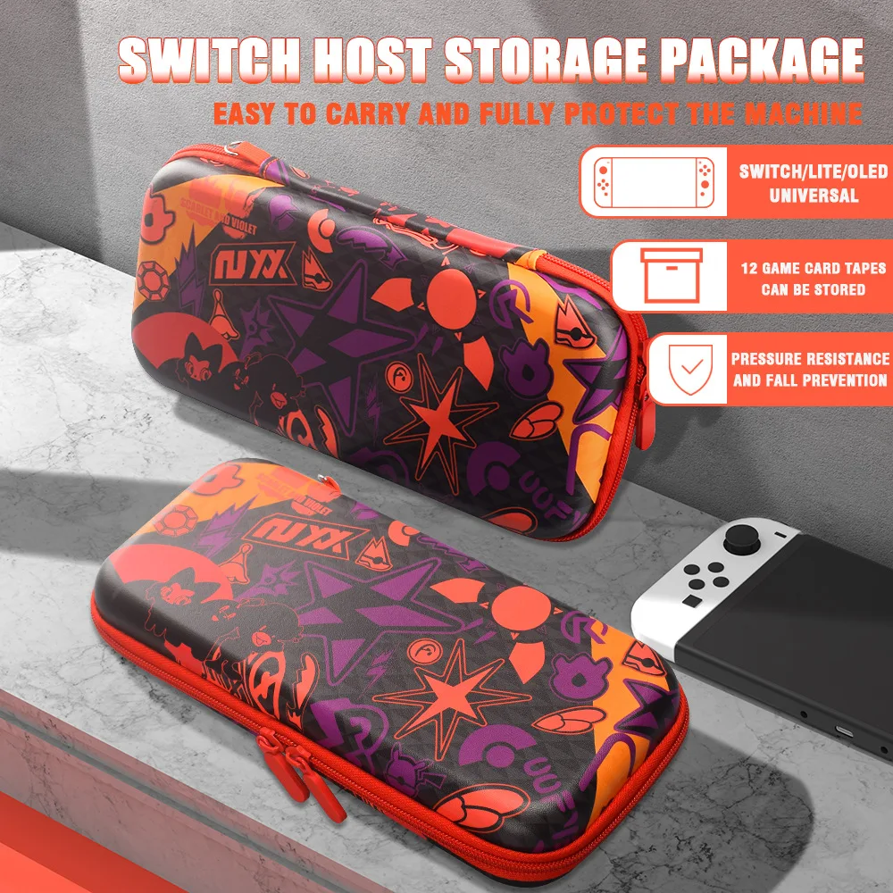 Carrying Case Compatible with Nintendo Switch Oled Case Cover Playstand Thumb Grip Caps