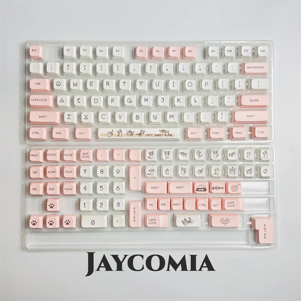 XDA PBT Keycaps Fog in November/Miaomiao/Strange cat Dye Sub Keycap For Gaming Mechanical Keyboard ISO/Abnt2 Cherry Mx Switch