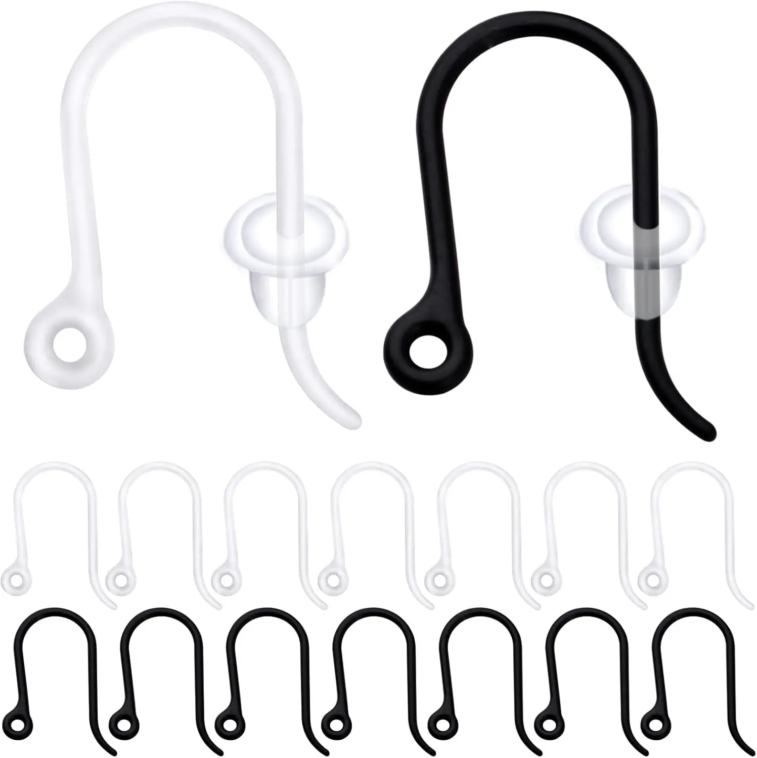 

100 шт. крючки для сережек, неаллергенные серьги-крючки из проволоки для ушей с прозрачными пулями, защитные задние части для женщин, изготовление ювелирных изделий своими руками