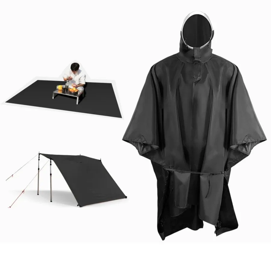 3-in-1 Multi Functional Raincoat Outdoor Lightweight Hiking Raincoat Mountaineering Backpack Raincoat Camping Raincoat Men