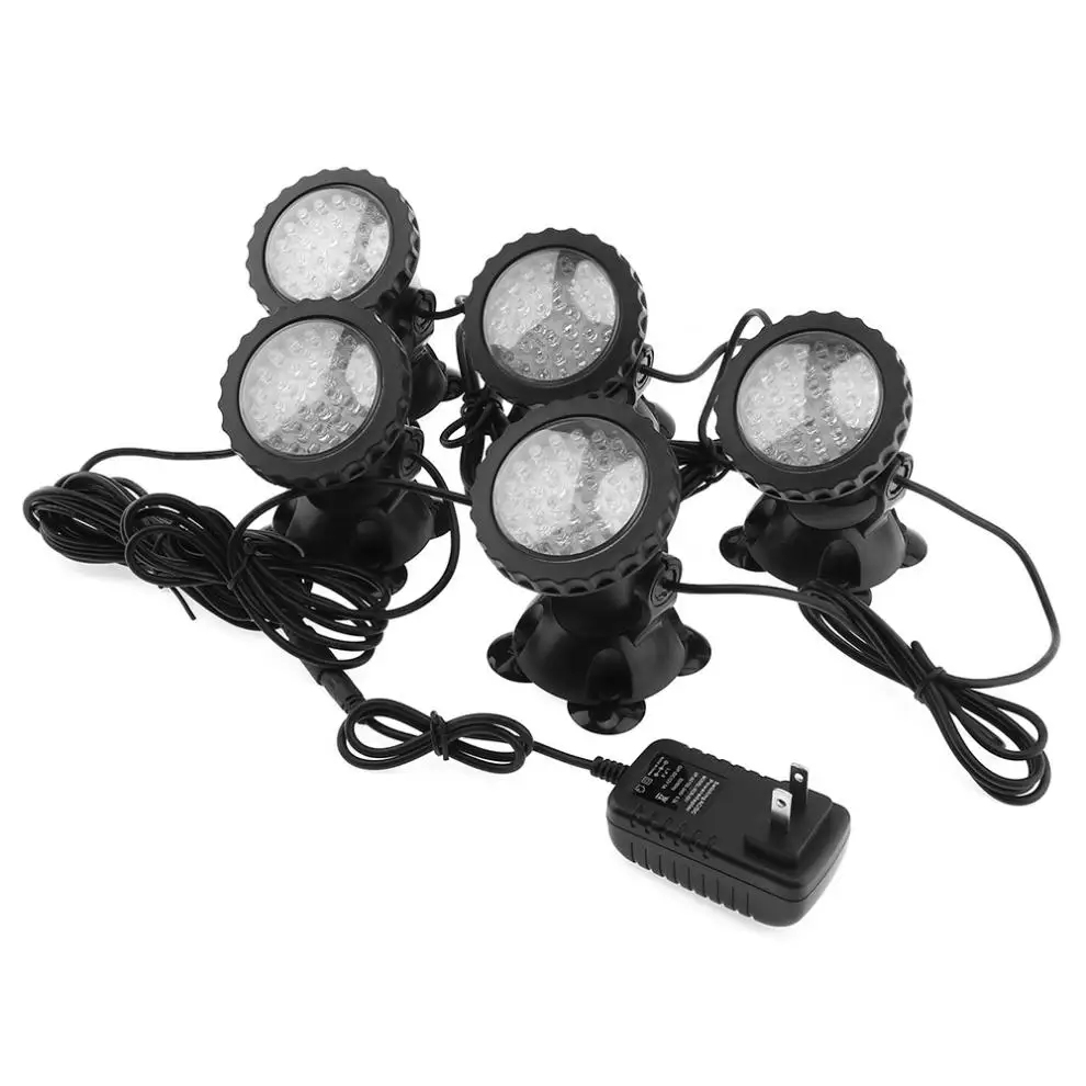 Underwater Lights 5pcs Changing Pond Lights IP68 RGB Spotlight Underwater 36LEDs Spot Lights for Garden Lawn Tree Flag Waterfall