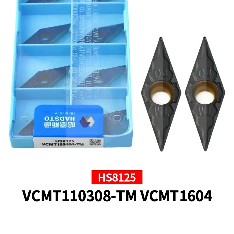 

10 шт. оригинальных твердосплавных токарных плашек HADSTO VCMT110304 VCMT110308 VCMT160404 VCMT160408 VCMT160412 TM HS8125 для ЧПУ