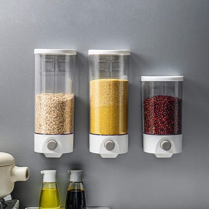 1pc Grain Storage Box, Kitchen Wall-mounted Grain Storage Tank, Bean Sealing Tank, Cereal Dispenser