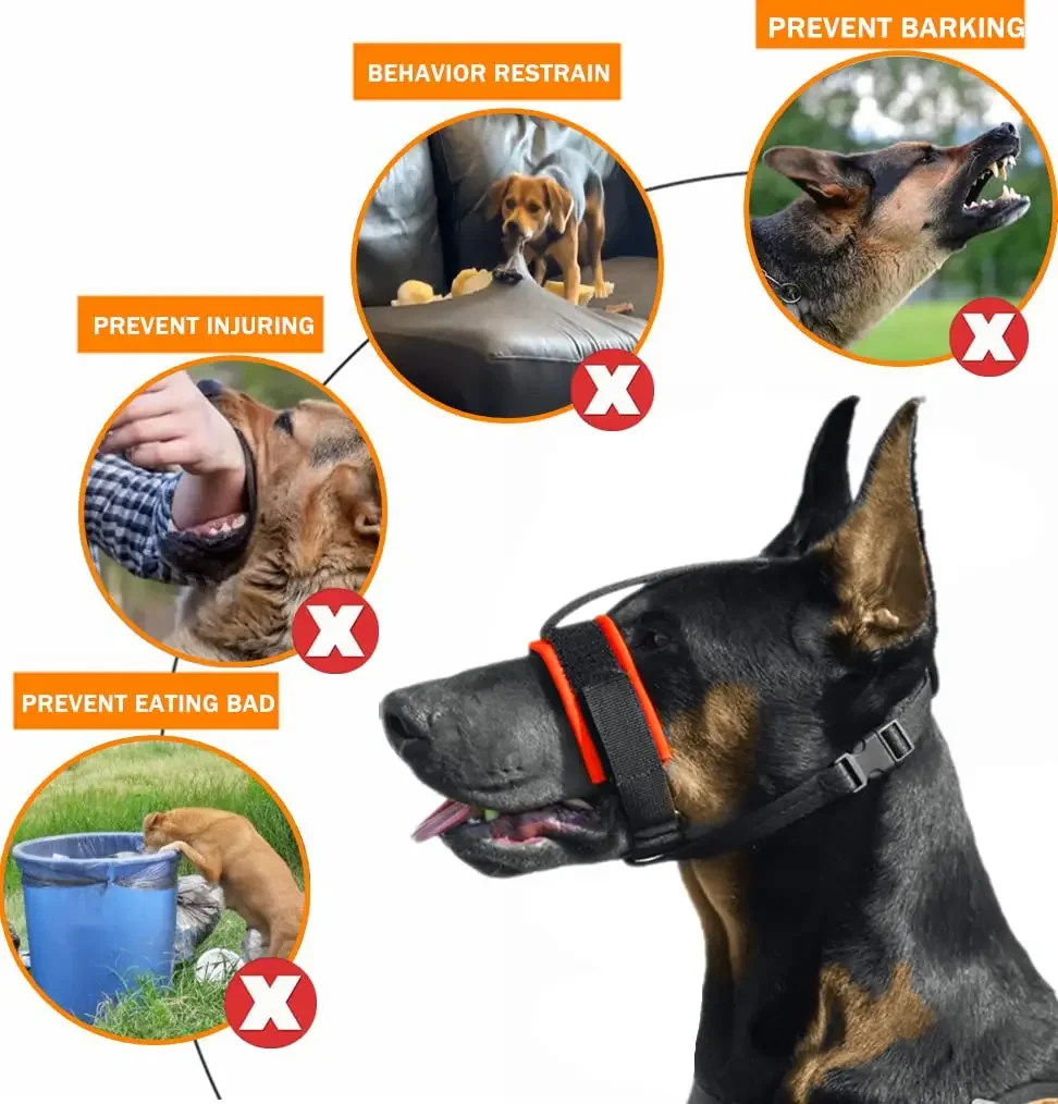 Breathable Dog Muzzle for Anti-biting Dog Mouth Cover For Small Medium Large Dogs Outdoor Safe Muzzle Soft Pet Muzzle