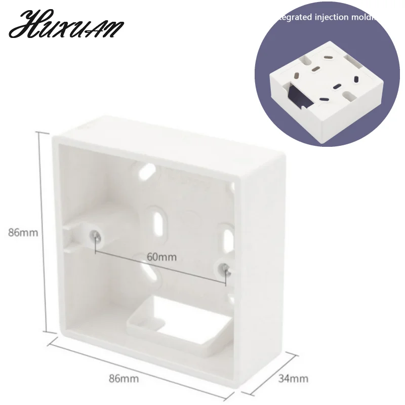 

86mmx86mmx34mm Atlectric External Mounting Box Junction Box Socket Switch Junction Box Surface Installation Box EU DE White