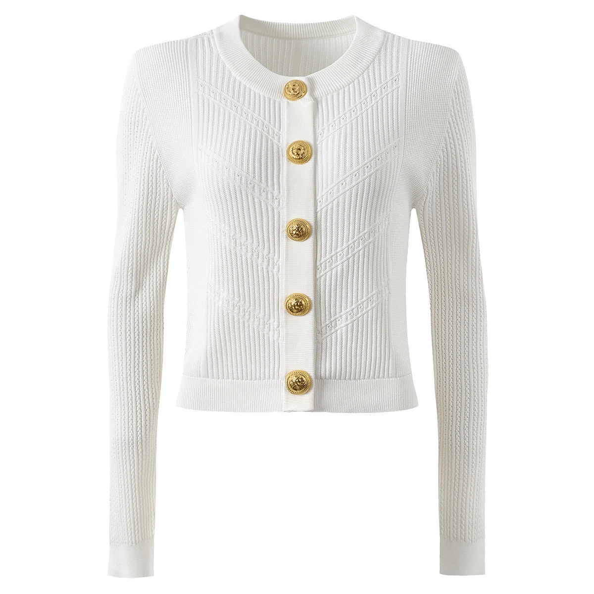 

Spring And Autumn New Women's Fashionable Temperament Commuting Round Neck Long Sleeved Knitted Jacket+Half Body Short Skirt Set