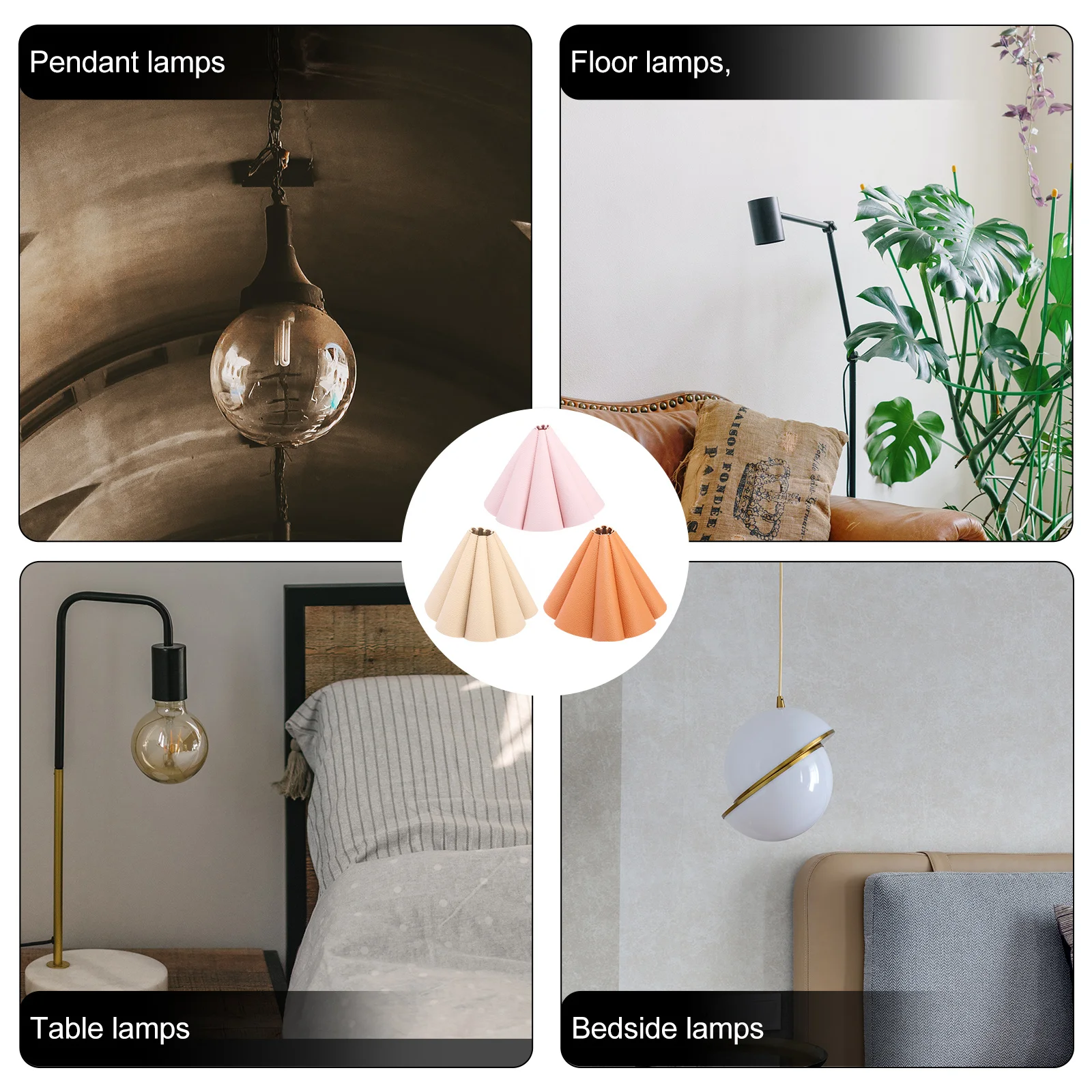 

3Pcs Umbrella Shape Lampshade Protective Cover Premium Decorative Lamp Shade for Bedroom Living Room Exquisite Light