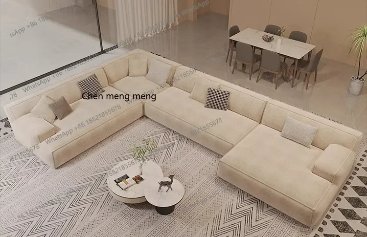 P32 Minimalist, household matte fabric living room simple large flat sofa combination