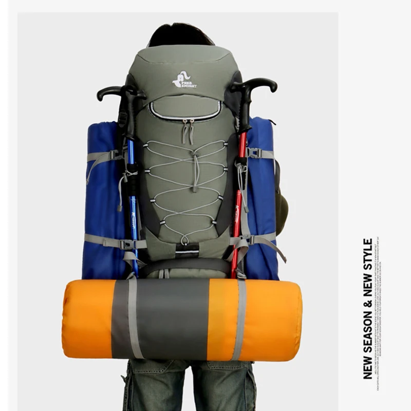 Imagem -06 - Mochila ao ar Livre Grande Acampamento de Volta Pacote Bolsa do Esporte com Capa Chuva à Prova Impermeável Água Viagem Escalada Caminhadas Mochilas 75l