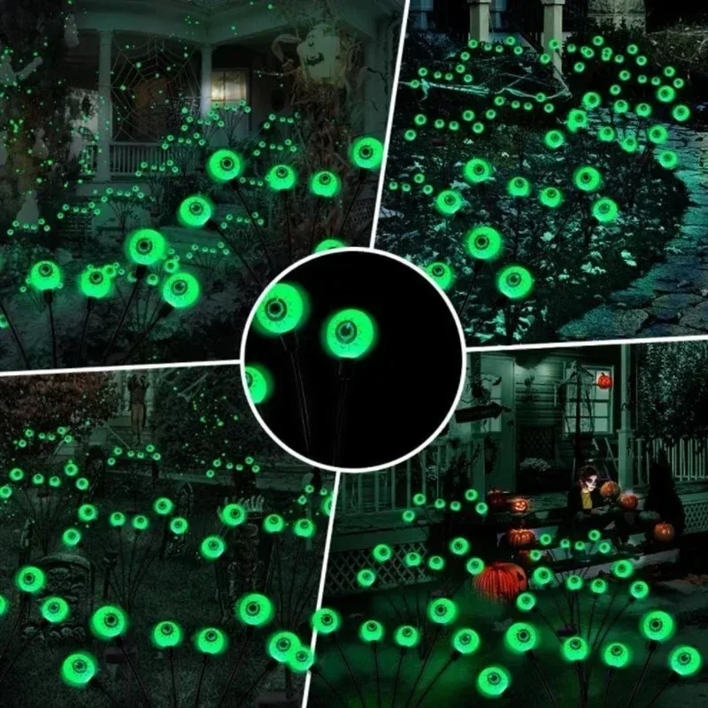 ソーラーハロウィン屋外目玉ライト防水怖い装飾グリーンウォームホワイトカラー LED 点滅ホタル効果庭