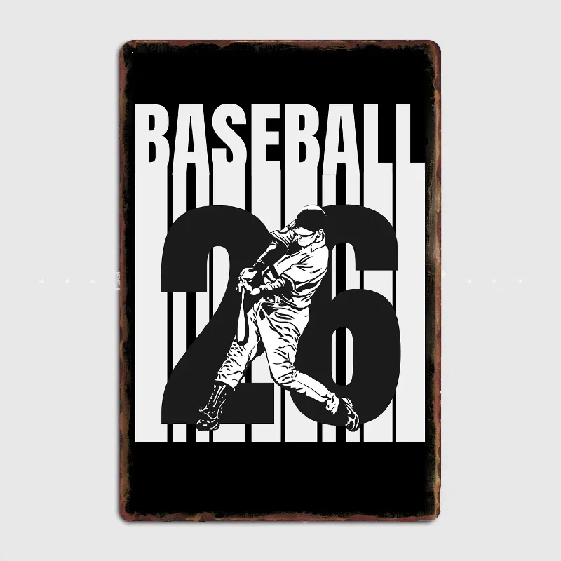 

Base Ball 26 Players Badge 26 Metal Sign Poster Designing Wall Cinema Garage Tin Sign Posters