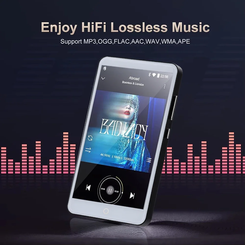 Lettore MP3 a schermo intero da 5,0 pollici Lettore musicale Bluetooth Altoparlante incorporato 8 GB MP3 Riproduzione video MP4 Fotocamera Registratore FM/E-book