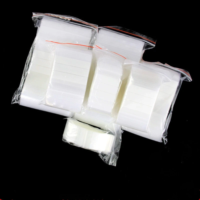 100PCS Clear PE Writable Ziplock Packaging Bag Resealable Snack Jewelry Cosmetics Sample Hardware Screw Writing Storage Pouches