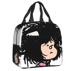 Humor Manga Mafalda Lunch Box for Women Cartoon Thermal Cooler Food Insulated Lunch Bag Kids School Children Picnic Tote Bags