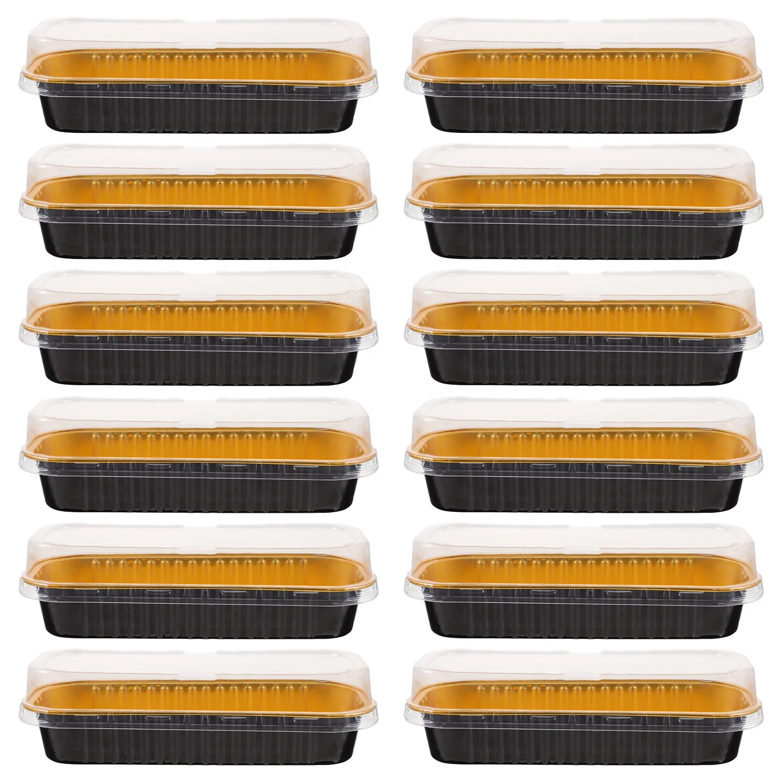 

20pcs Rectangular Covered Boxes 200ml Mini Loaf Pans Aluminum Foil Cake Containers Disposable Storage Bread Pans With Lids