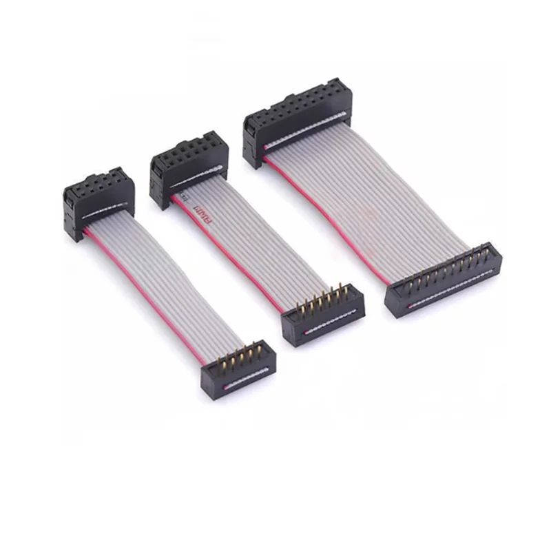 1PCS FC-FD DC4 IDC 2.54MM Pitch Male To Female Connector 6/8/10/12/14/16/20/24/26/30/34/40 PIN Flat Ribbon DOWNLOAD Data Cable
