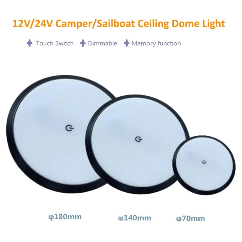 Topoch 12V RV LED Ceiling Lights for Truck Trailer 24V Ultra Thin Downlight LED Puck Lamp Camper Caravan Boat Roof Dome Lighting