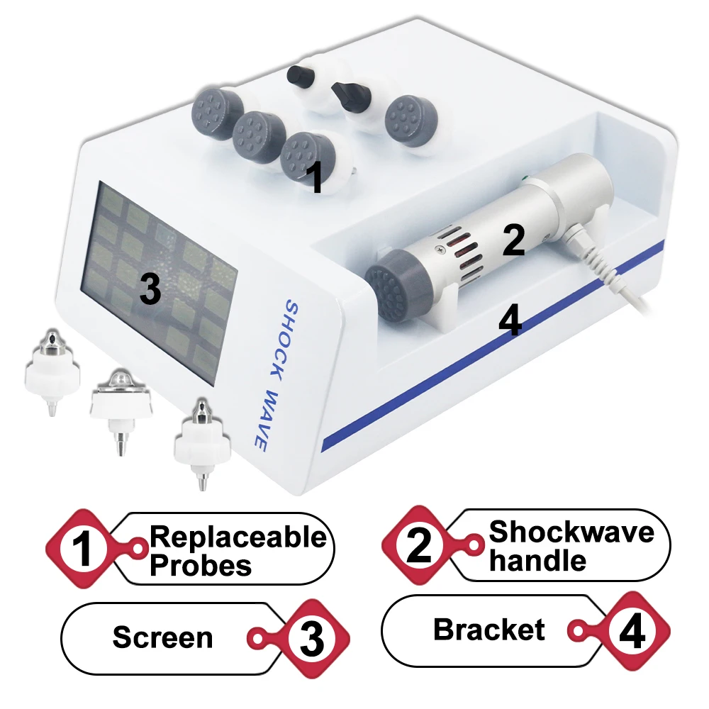 Macchina per terapia ad onde d'urto 2025 per un trattamento efficace della disfunzione erettile e allevia il dolore corporeo Onda d'urto per fisioterapia con 10 teste