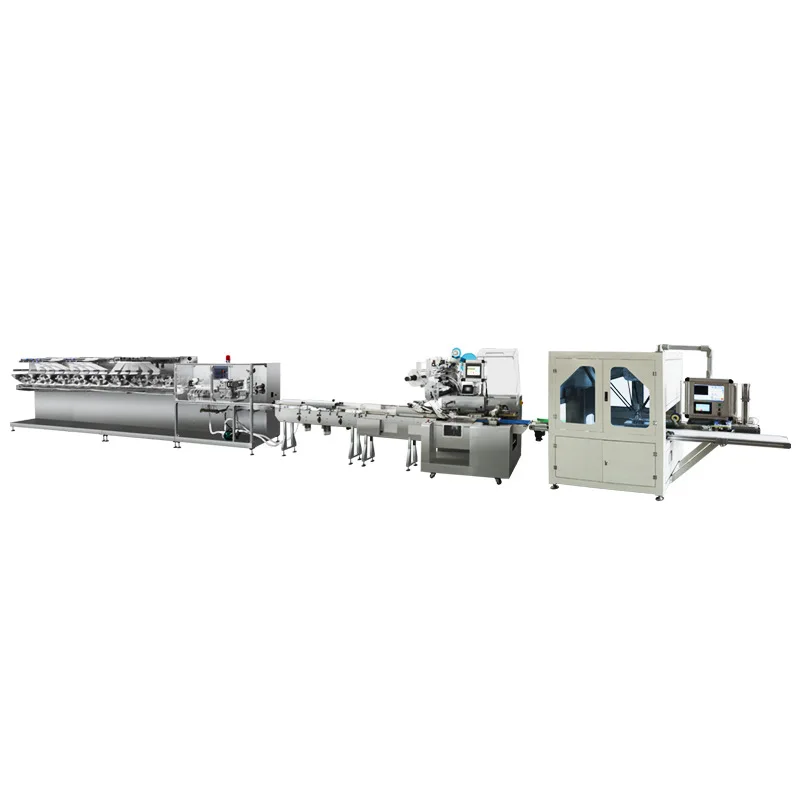 Fully automatic household high-speed wet tissue production line folding, liquid counting and packing machine