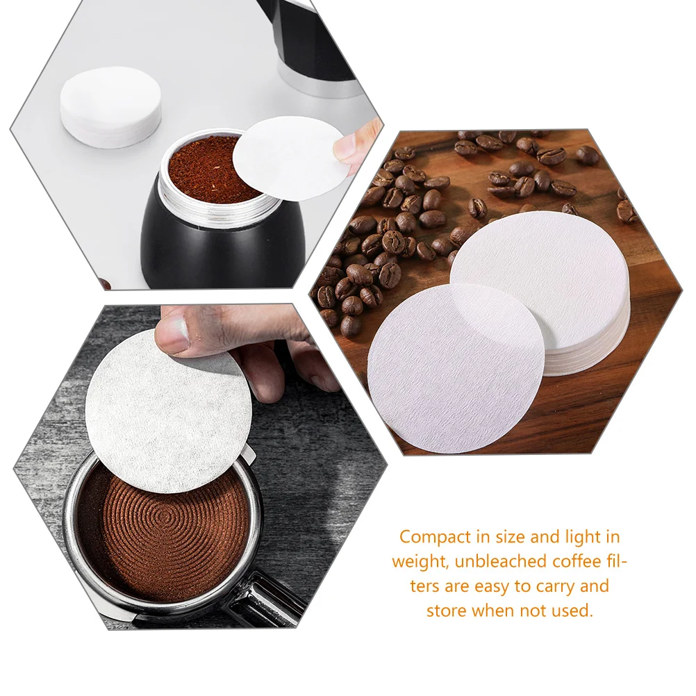 

300 Pcs Espresso Filter Filter Paper Unbleached Disposable Pads Filtering Home Office Kitchen Bar