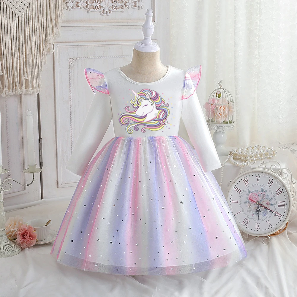 Kids Clothes Spring Autumn Dress For Girls Comfortable And Breathable Long-sleeved Holiday Casual Dress Children Birthday Party