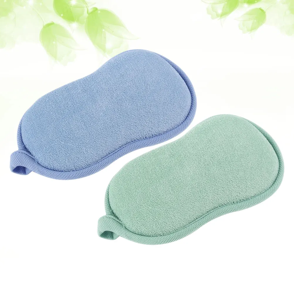 

2 Pcs Bath Towel Sponge Pad Scrubber Exfoliator Sponges Double Sided Pads Child