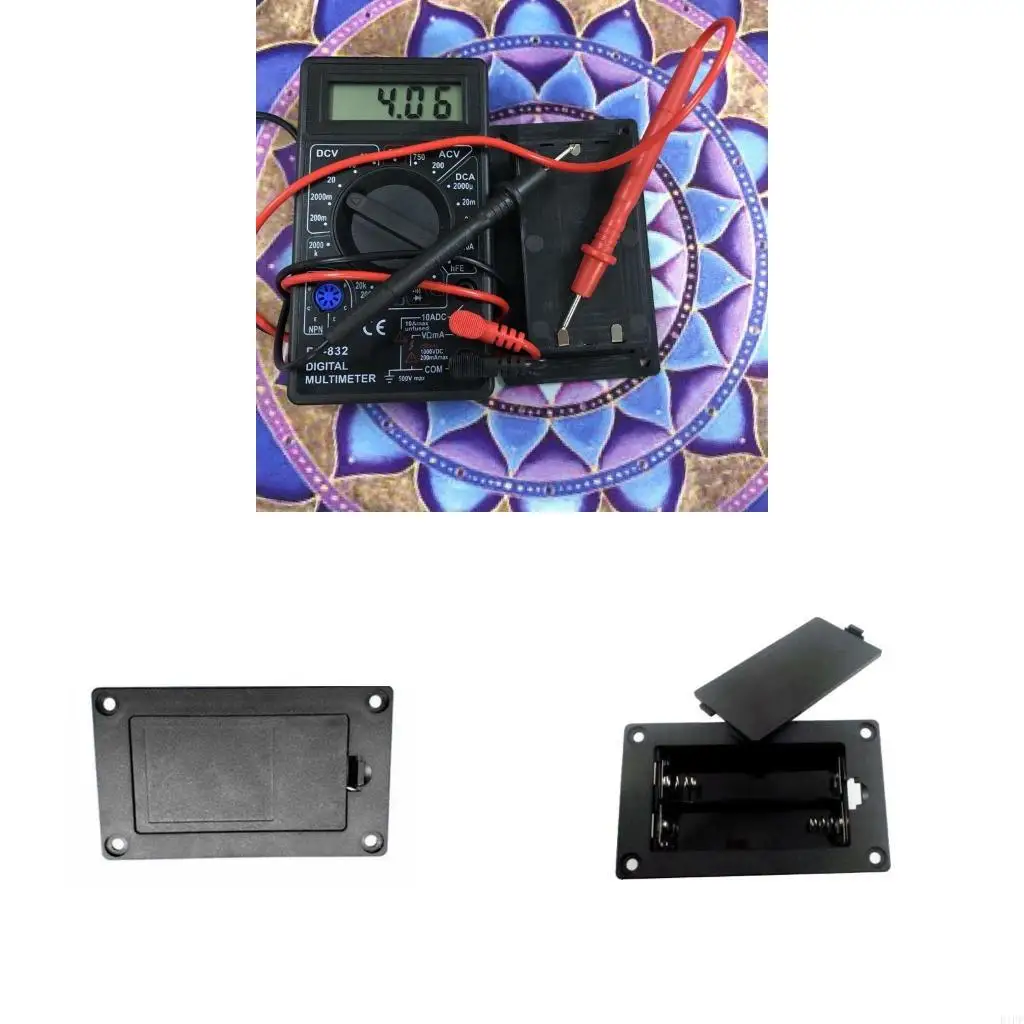E1PF Plastic 18650 Battery Storage Box for Case 2 Slot Way DIY Batteries Clip Holder