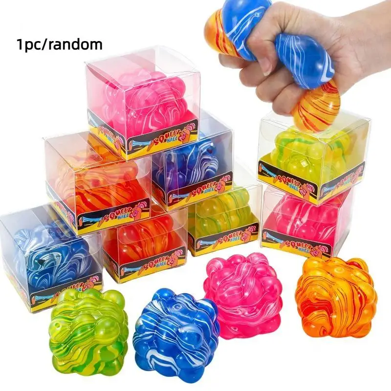 NEW Sensory Squeeze Ball Marbled Swirl Fidget Toy Slow Rising Stress Ball for ADHD Anxiety Relief Handheld Decompression Gift