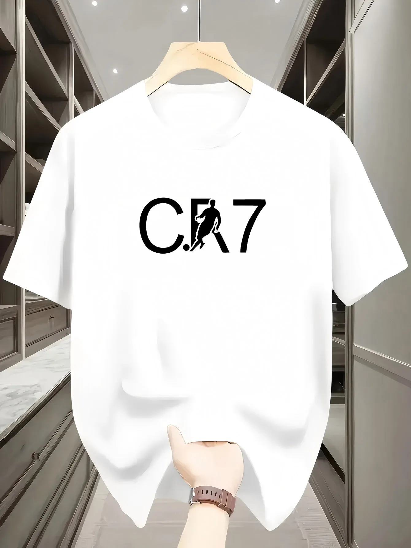 

Oversize T-shirt for Men Summer High Street Soft Streetwear Top Beaded Printed Letter Printing Short Sleeve Tee
