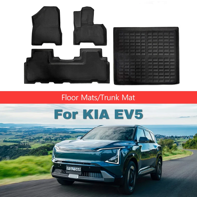 

Floor Mats Trunk Liner For KIA EV5 Right Rudder 2024 XPE TPE Odorless Non-Slip Car Mats Wear-Resistant Luggage Protective Pads