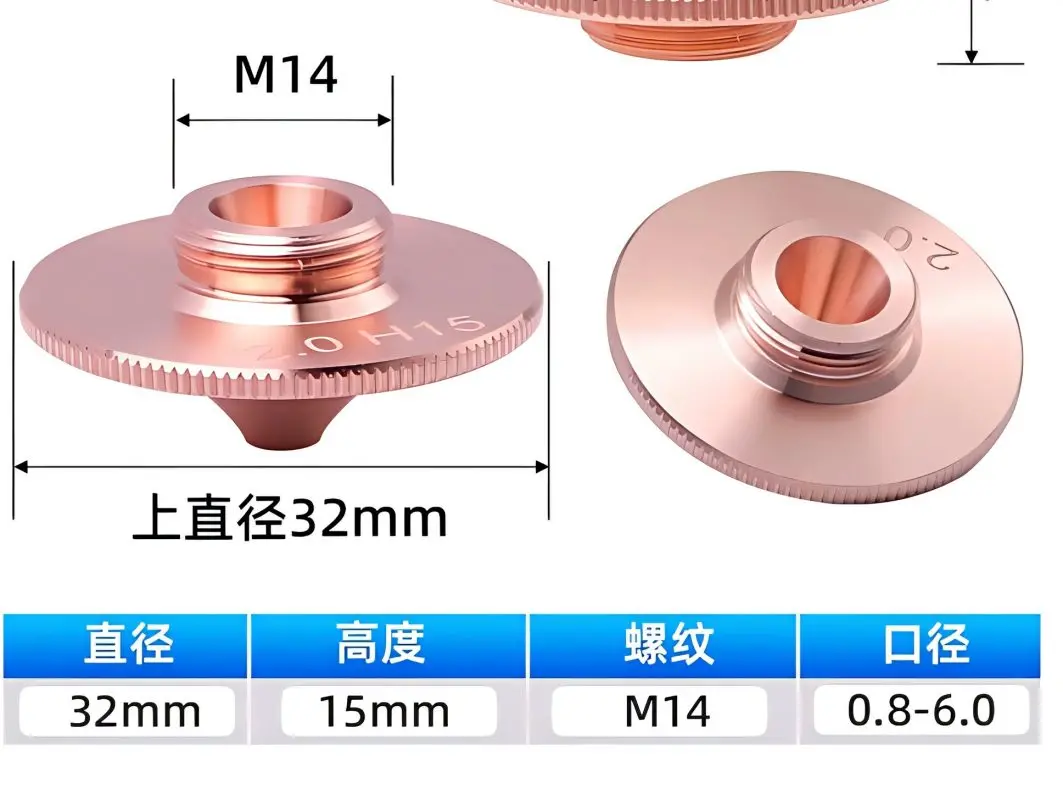 

The D32 high-speed single-layer laser nozzle, constructed from red copper, exhibits competitive pricing advantages.