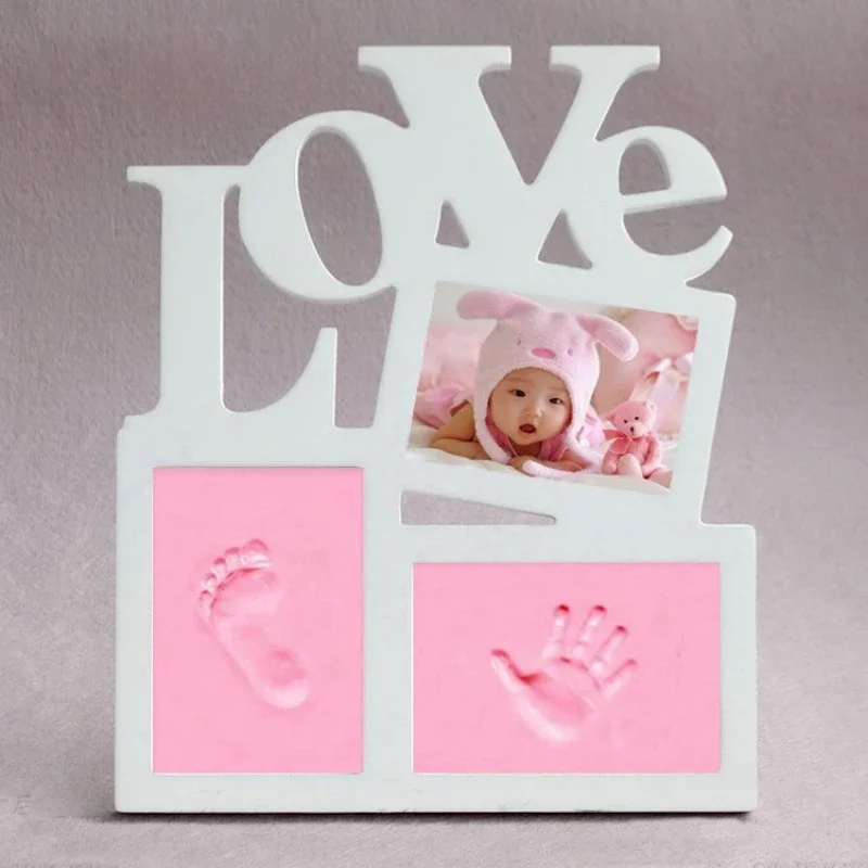 Neonatal Colored Hand and Foot Imprint Commemorative Photo Frame DIY Baby Body Model Imprints Photos Growth Souvenir 1 Year Gift