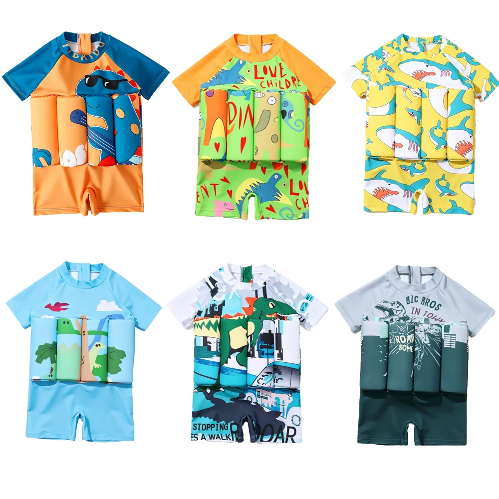 

Children's Buoyancy Swimsuit Cartoon Funny Swimwear Kid One-Piece Floating Rash Guards Bathing Clothes Boys Girls Swimming Suits