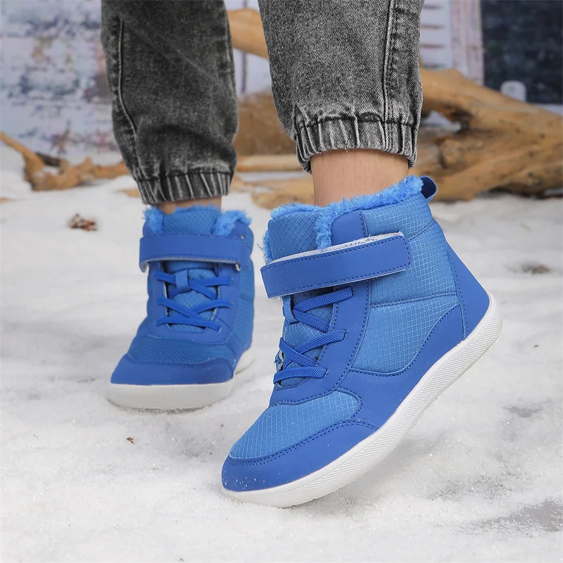 

Shoe Children's 25-36 Snow Boots Winter Outdoor Barefoot Shoes for Boys and Girls Waterproof Anti-Slip Plus Velvet Warm Cotton