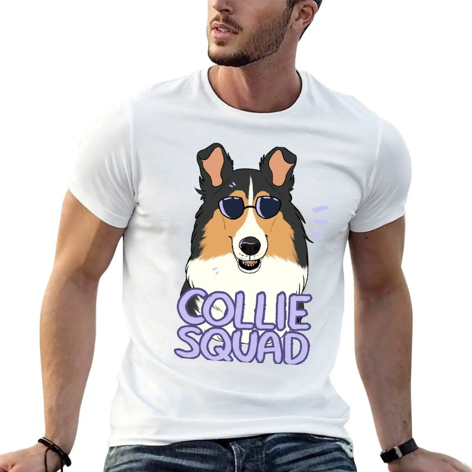 COLLIE SQUAD (rough + black) T-Shirt new edition summer top men workout shirt