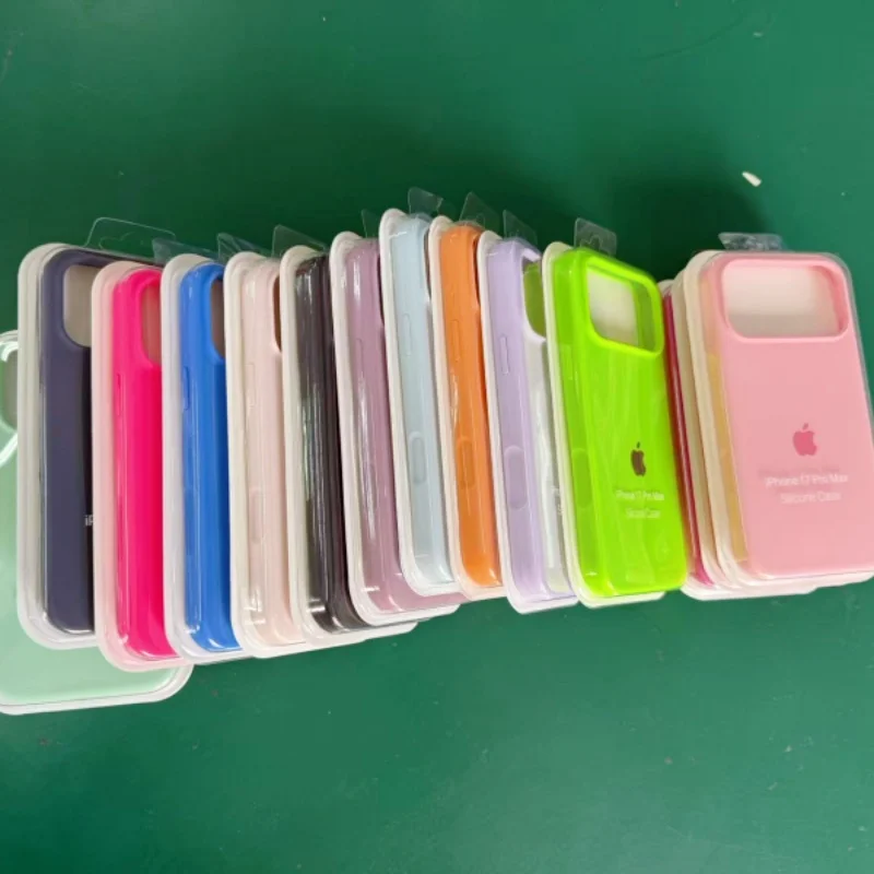Оригинальный жидкий силиконовый чехол для iPhone 17, 16, 15, 14, 13, 12, Pro Max, чехлы для iPhone 16 17 ProMax 13 14 15 Pro 15 Plus, мягкий чехол