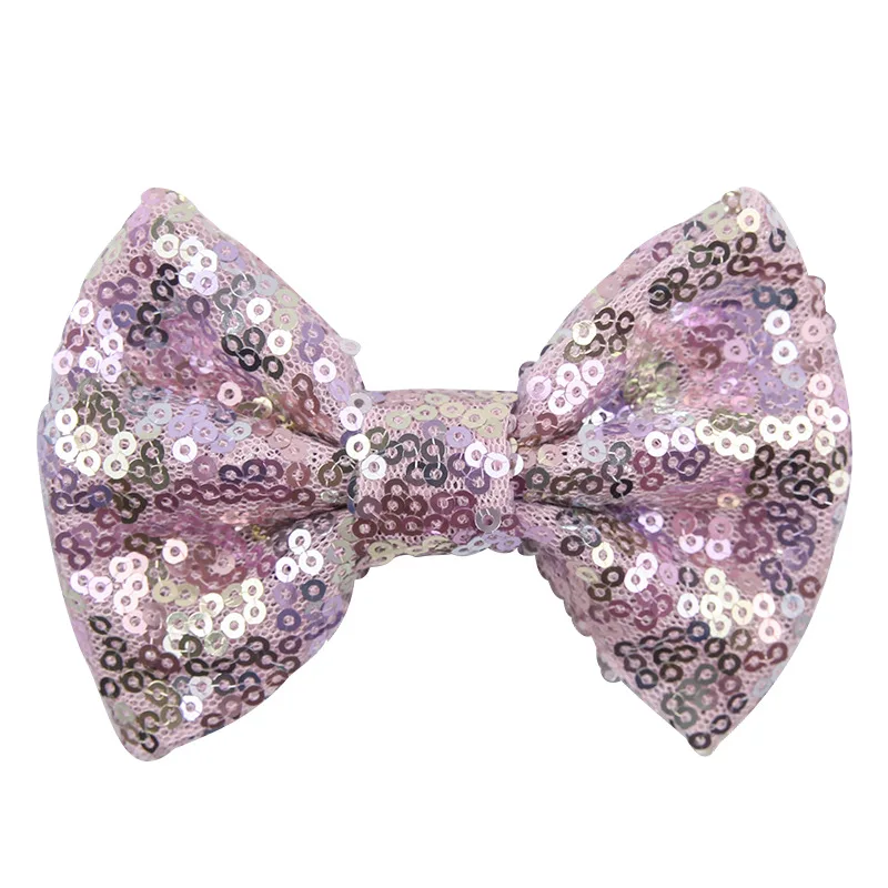 5 Inches Embroideried Sequin Hair Bows with Alligator Clips Kids Girls Big Bowknot Hairpins Bling Barrette Hair Accessories