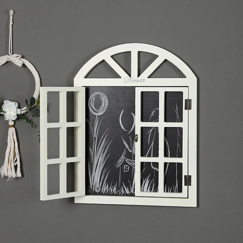 Simulation fake window blackboard message board flower shop cafe wall decoration children's room kindergarten wall decoration