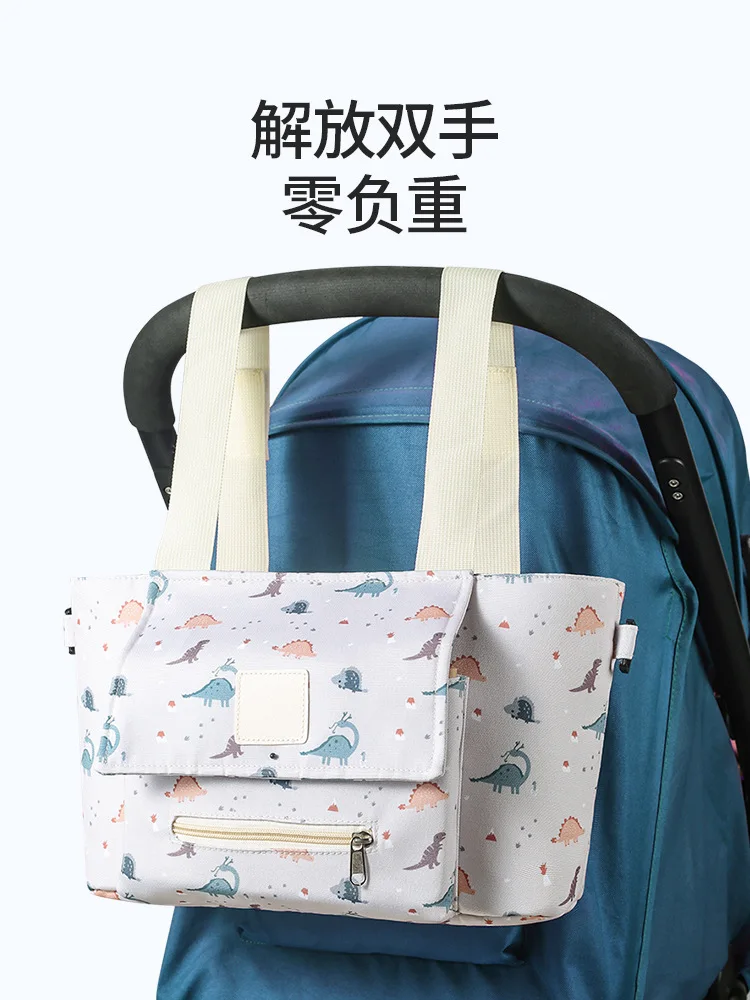 Mommy bag with a high-end feel, lightweight and compact for outings, hand-held or cross-body tote bag, baby stroller hanging bag