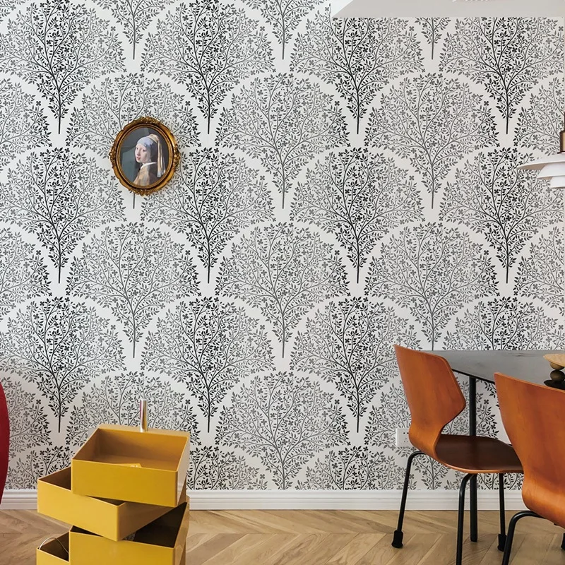 3d Embossed Floral Leaves Wallpaper Home Decor Gold Tree Mural Bronzing Wallpapers for Living Room Bedroom
