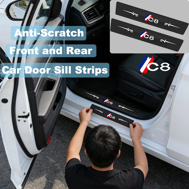 

Износостойкие накладки на пороги автомобиля, декоративные наклейки для передних и задних дверей C8, защита от царапин для Citroen