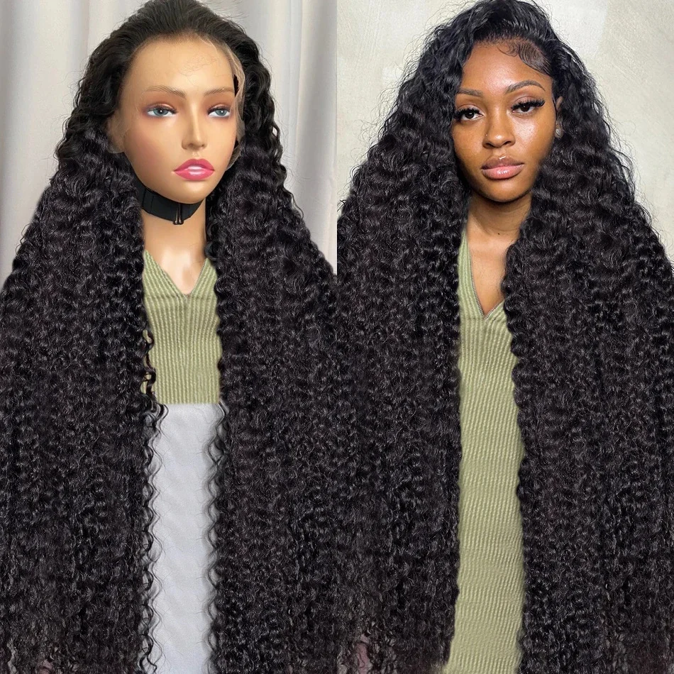 Luvin 40 Inch Deep Wave 13x6 Lace Front Human Hair Wigs 250% Brazilian Remy Water Curly 13x4 Frontal 5x5 Closure Wig For Women