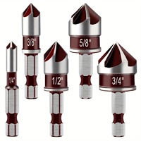 5pcs HSS Titanium Countersink Bit Set Chamfer 1/4\