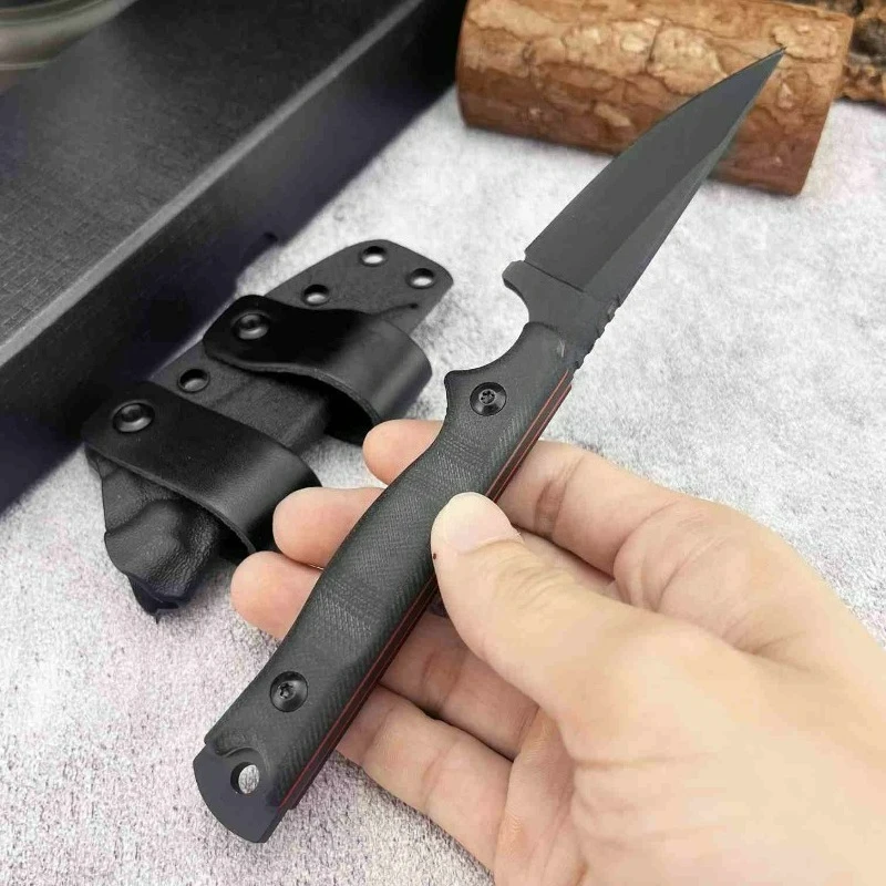 

tops 8Cr13MoV blade G10 handle Outdoor portable multi-purpose camping hunting self-defense survival EDC straight knife