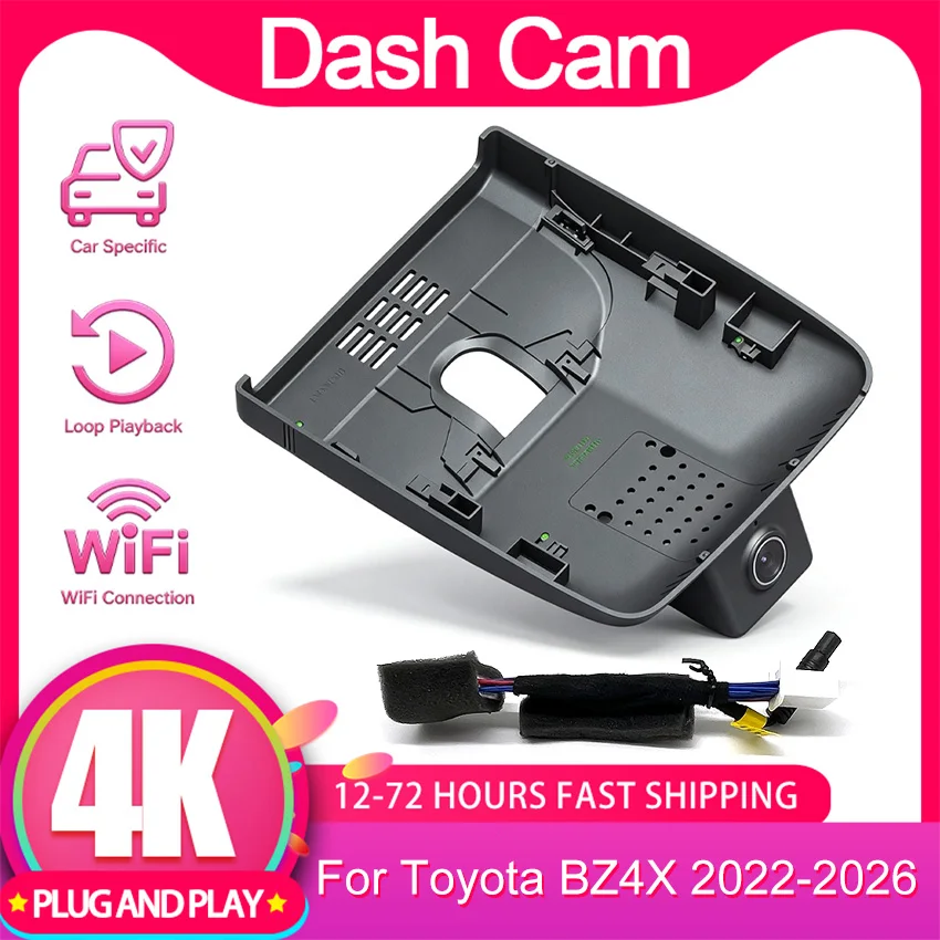 For Toyota BZ4X 2022-2026 Front and Rear 4K Dash Cam for Car Camera Recorder Dashcam WIFI Car Dvr Recording Devices