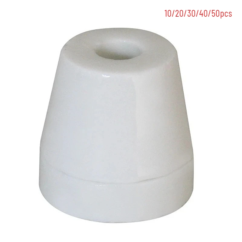 6mm Ceramic Tapered Porcelain Tube Ceramic Beads Alumina Porcelain Stepped Insulator for Heating Wire Oven 10/20/30/40/50 Pcs