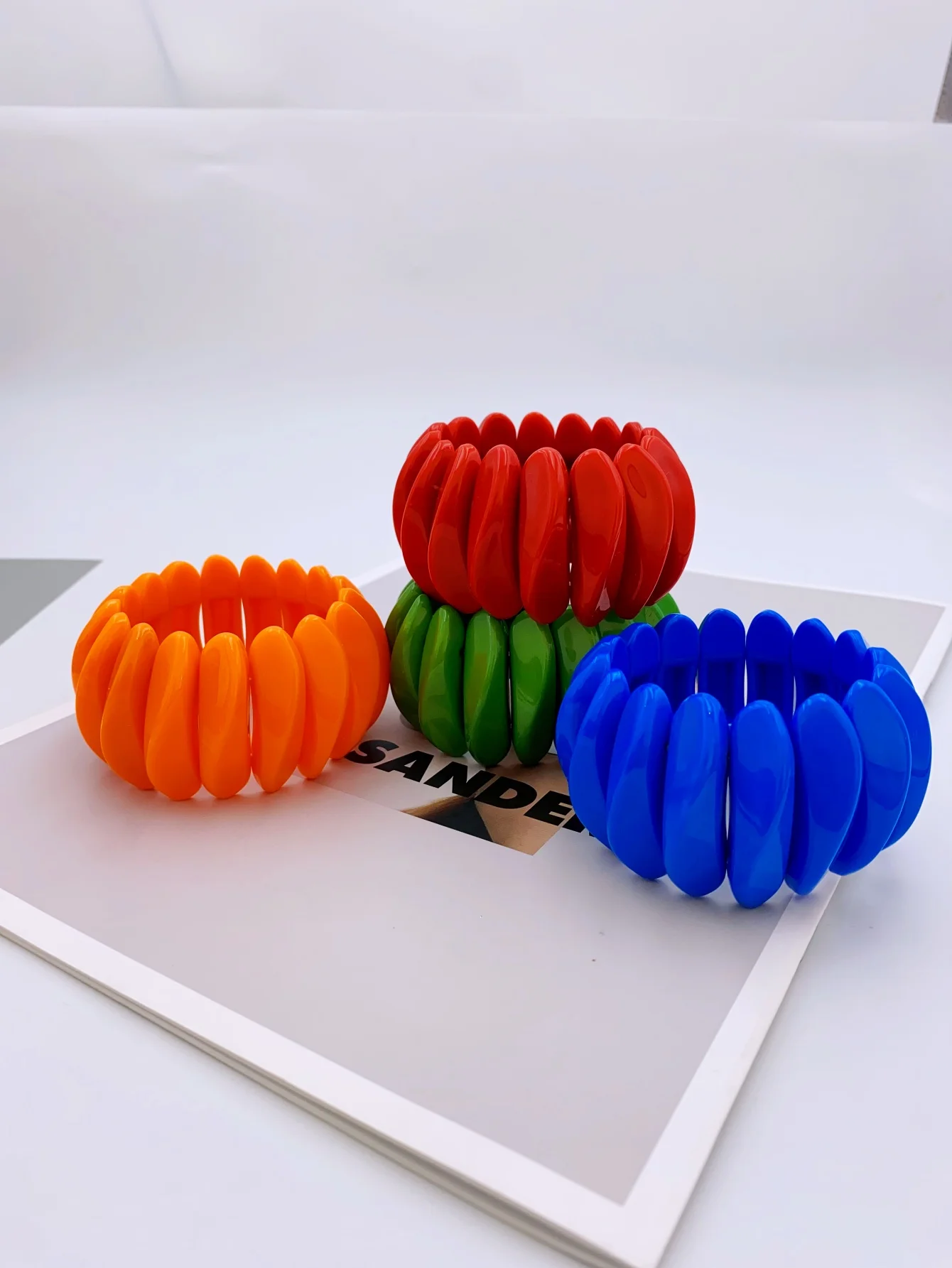 

Handcrafted Acrylic Bangle Bracelet with Unconventional Design, Ideal for Women bracelets for women