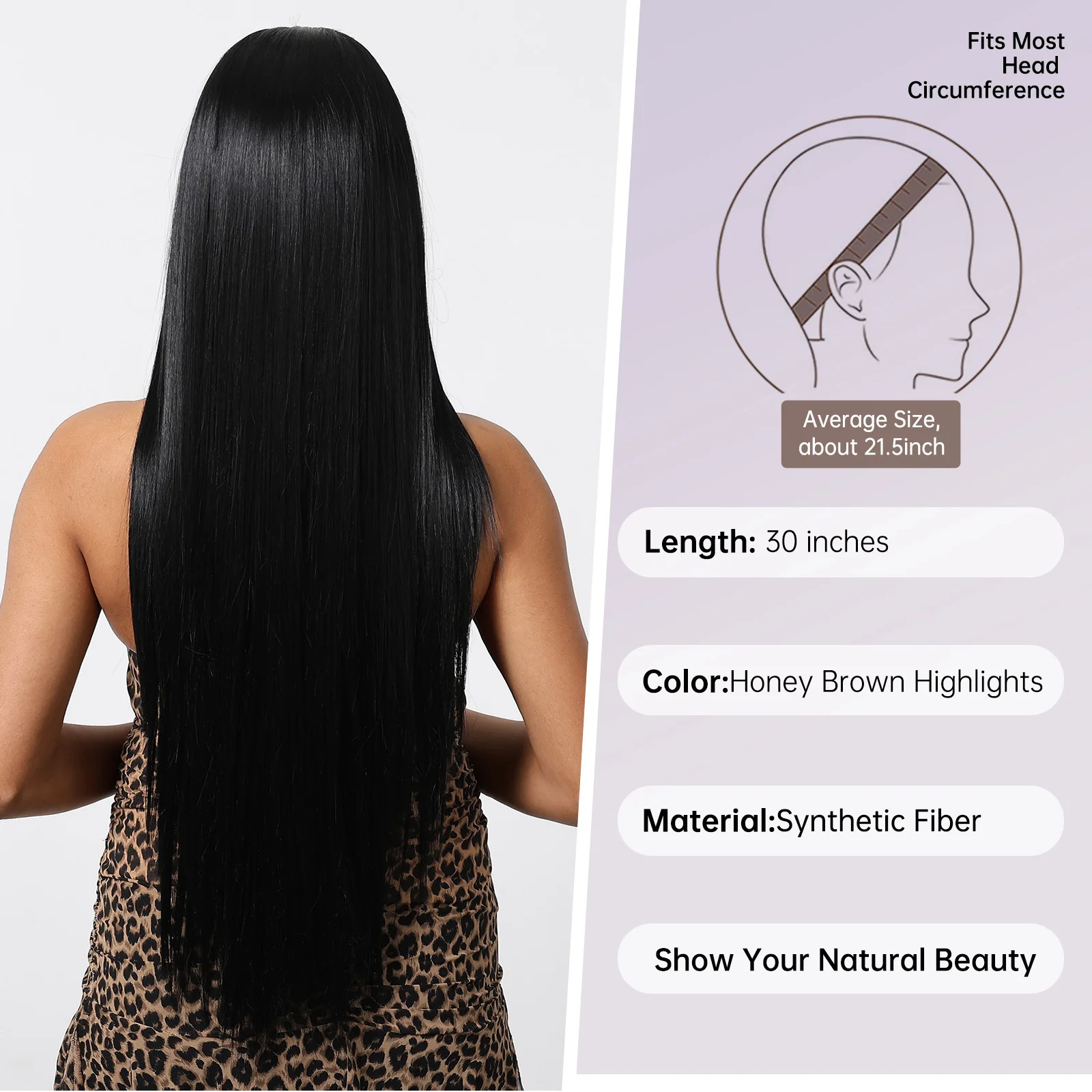 Black Long Silky Straight Lace Wigs T Part Lace Synthetic Wig with Baby Hair High Density Heat Resistant Daily Use Wig for Women