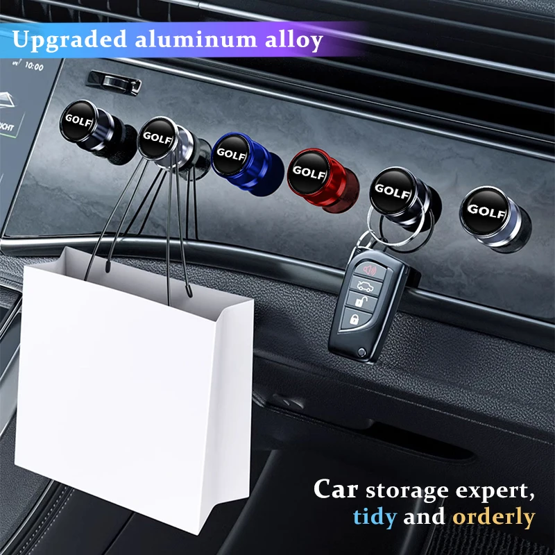For Volkswagen VW 2PCS Car Hook Drip Glue Circular Shape Auto Interior Hanger Tiguan MK1 mk2 2016 2017 2018 2019 2020 2021 - view 2