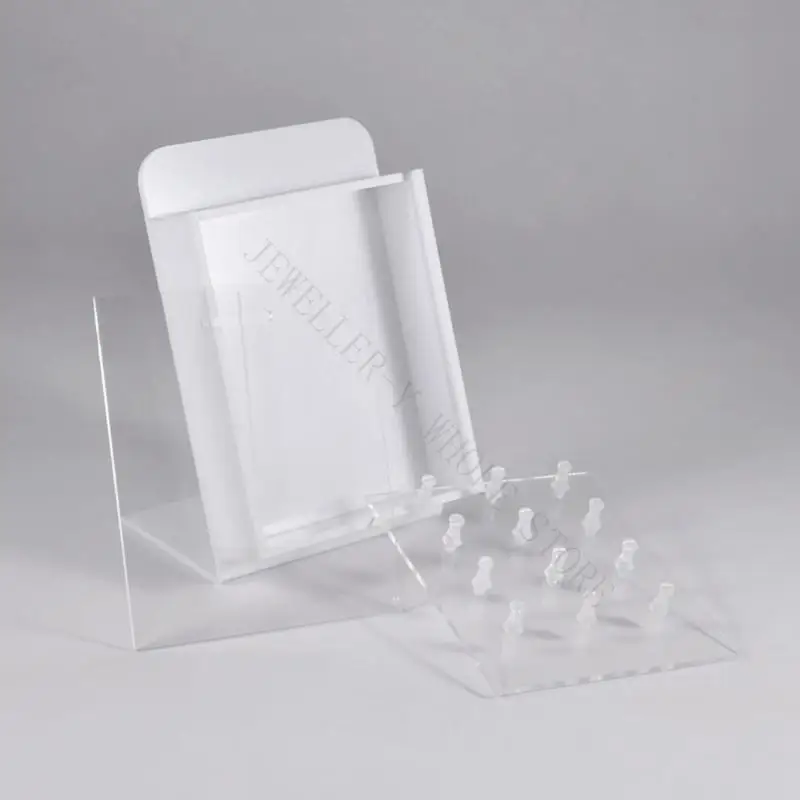 R7UF Multi Hole Acrylic Display Panel With Dustproof Cover Storage Case For Body Piercing Jewelry And Accessories